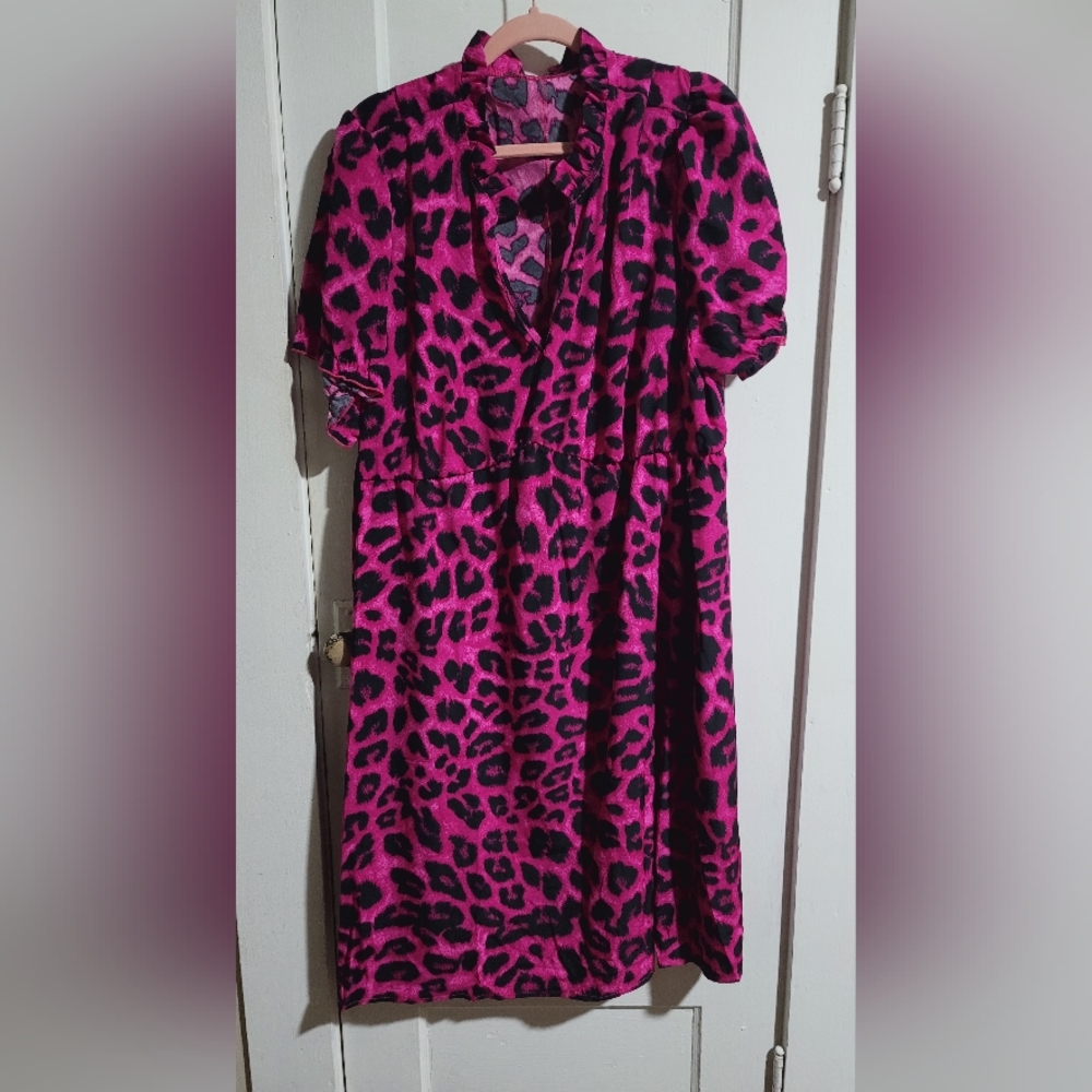 Pink Leopard Print Dress